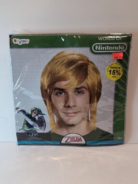 NWT Nintendo Zelda Blonde Link Cosplay Adult Wig Halloween